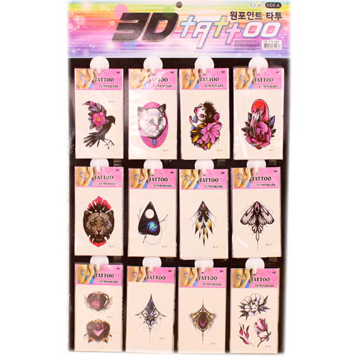 607A~C,410E] 500 원포인트 타투스티커500원포인트타투스티커,8809265625476,푸*시,문신스티커,장식스티커팬시피아